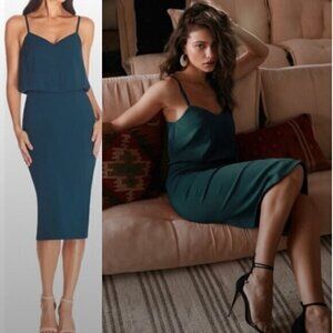 Dress The Population Dress Alondra Midi in Pine Green
